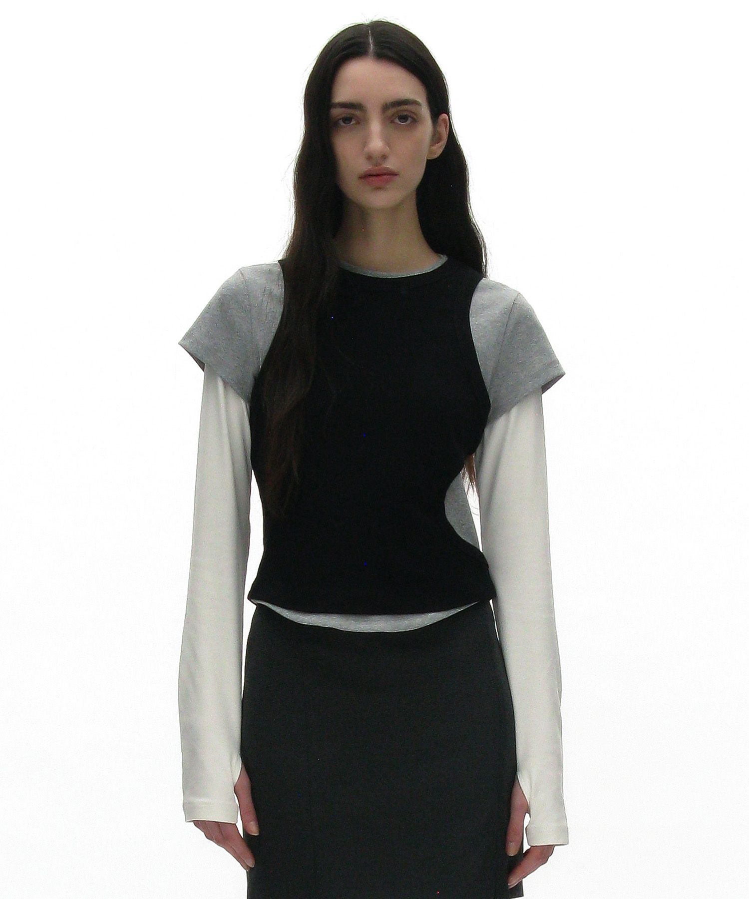 ☆人気☆【PARTIMENTO】☆UNBALANCED LAYERED TOP (3 PACK.)☆ ☆人気☆【PARTIMENTO】☆UNBALANCED LAYERED TOP (3 PACK