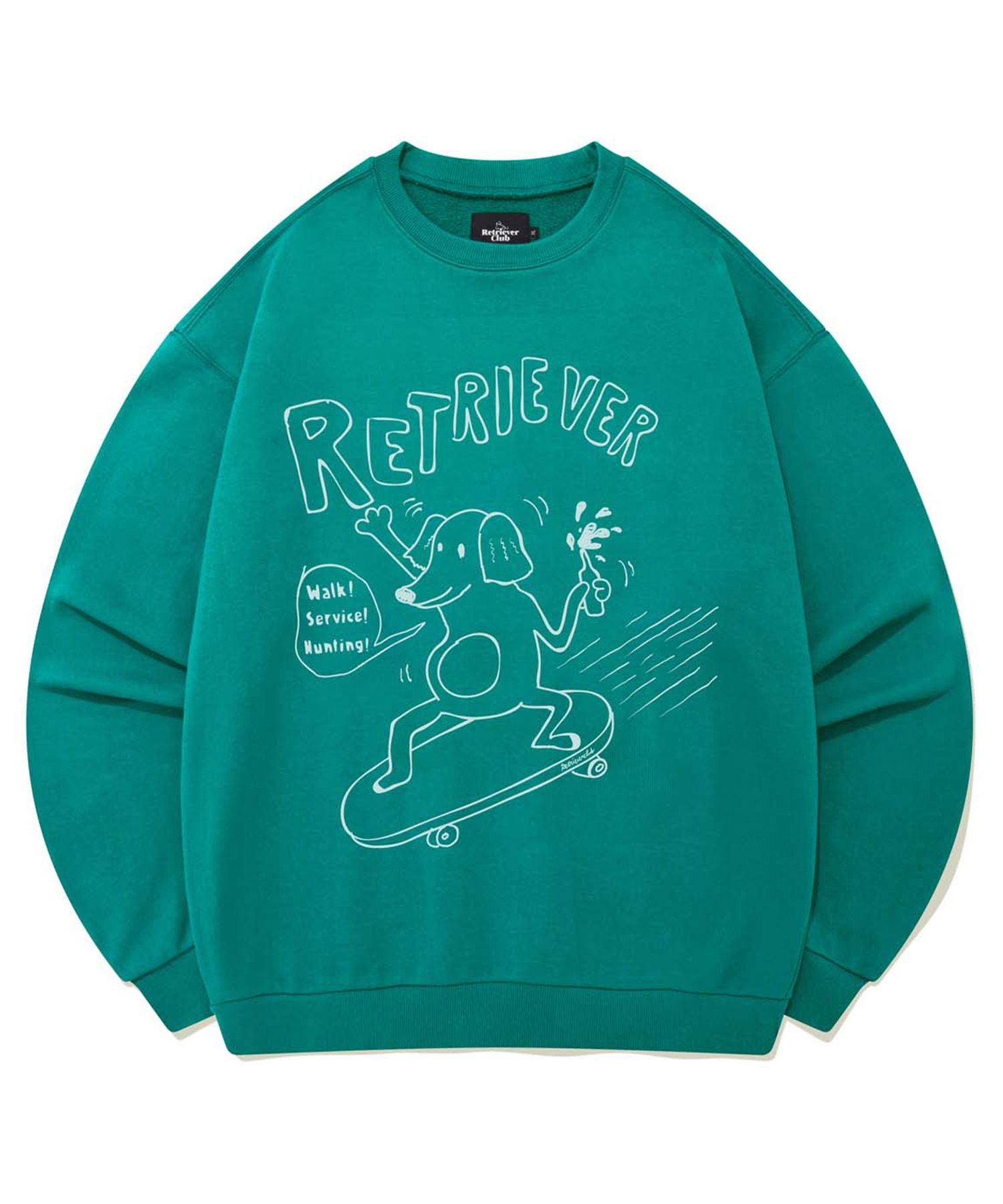 [RETRIEVER CLUB]UNISEX●RIDING BOARD CREWNECK MUSINSA | RETRIEVER CLUB RIDING BOARD CREWNECK [EMERALD]