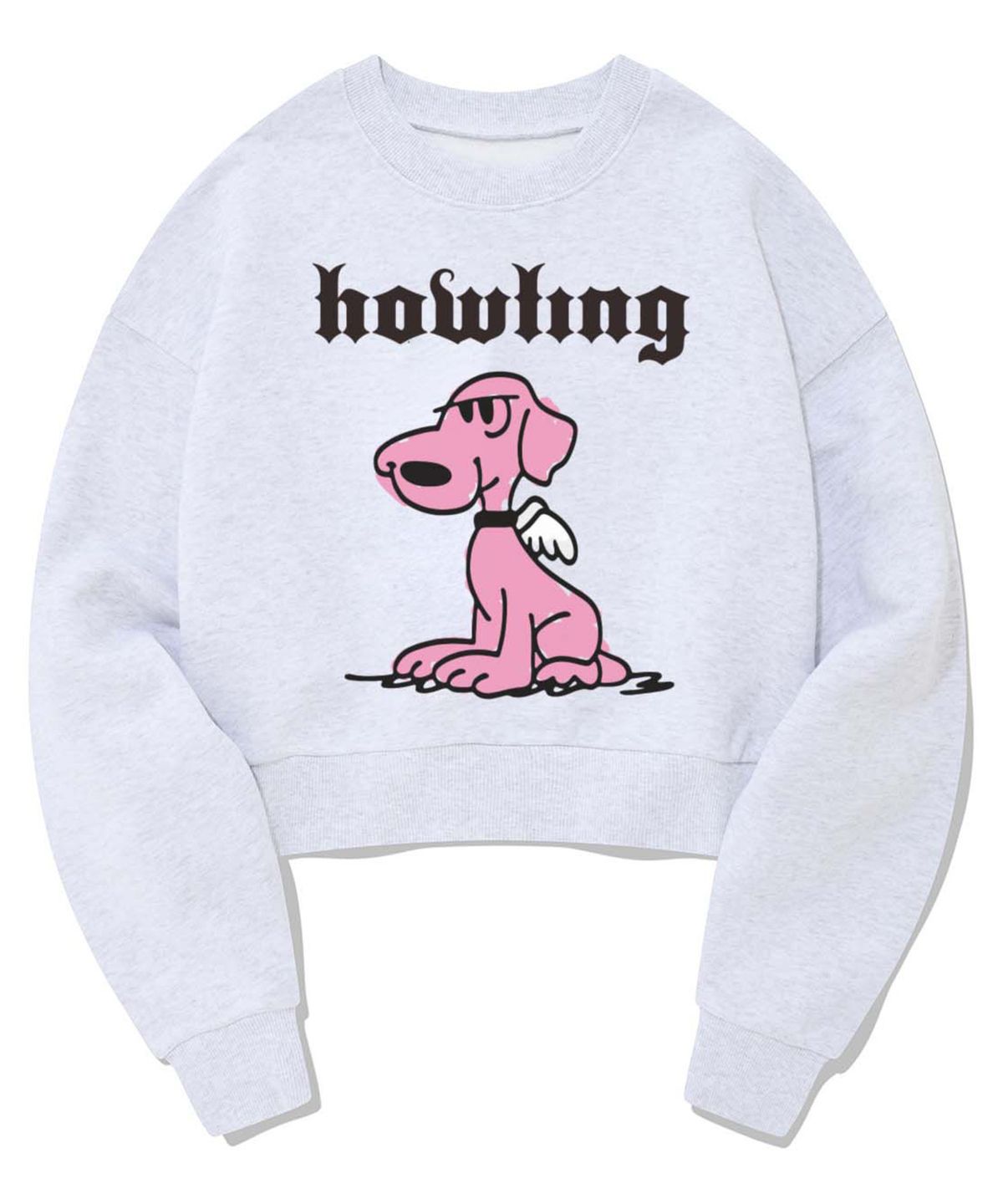 리트리버클럽(RETRIEVER CLUB) ANGEL PUPPY CROP CREWNECK [MELANGE GRAY]