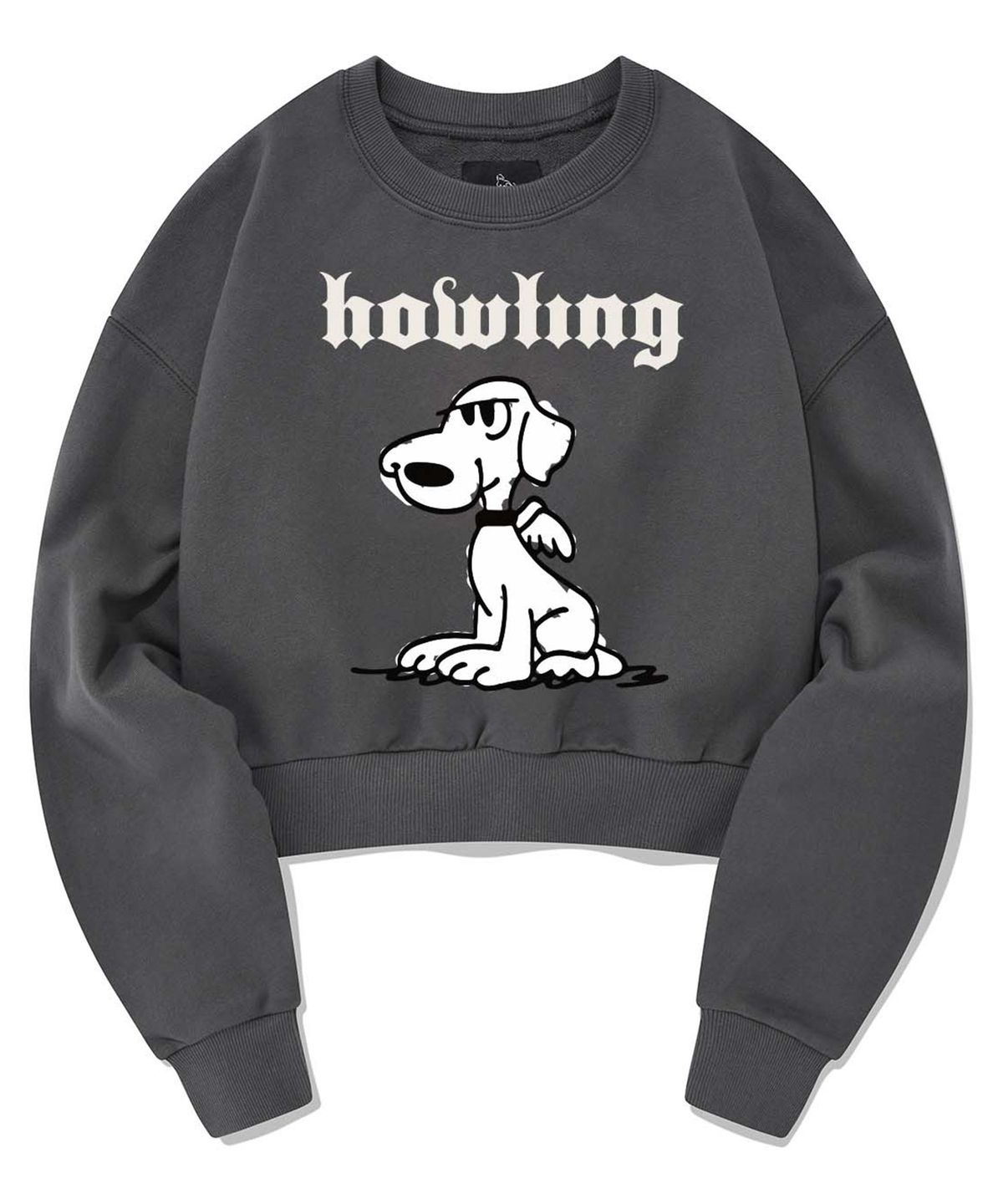 리트리버클럽(RETRIEVER CLUB) ANGEL PUPPY CROP CREWNECK [CHACOAL GRAY]
