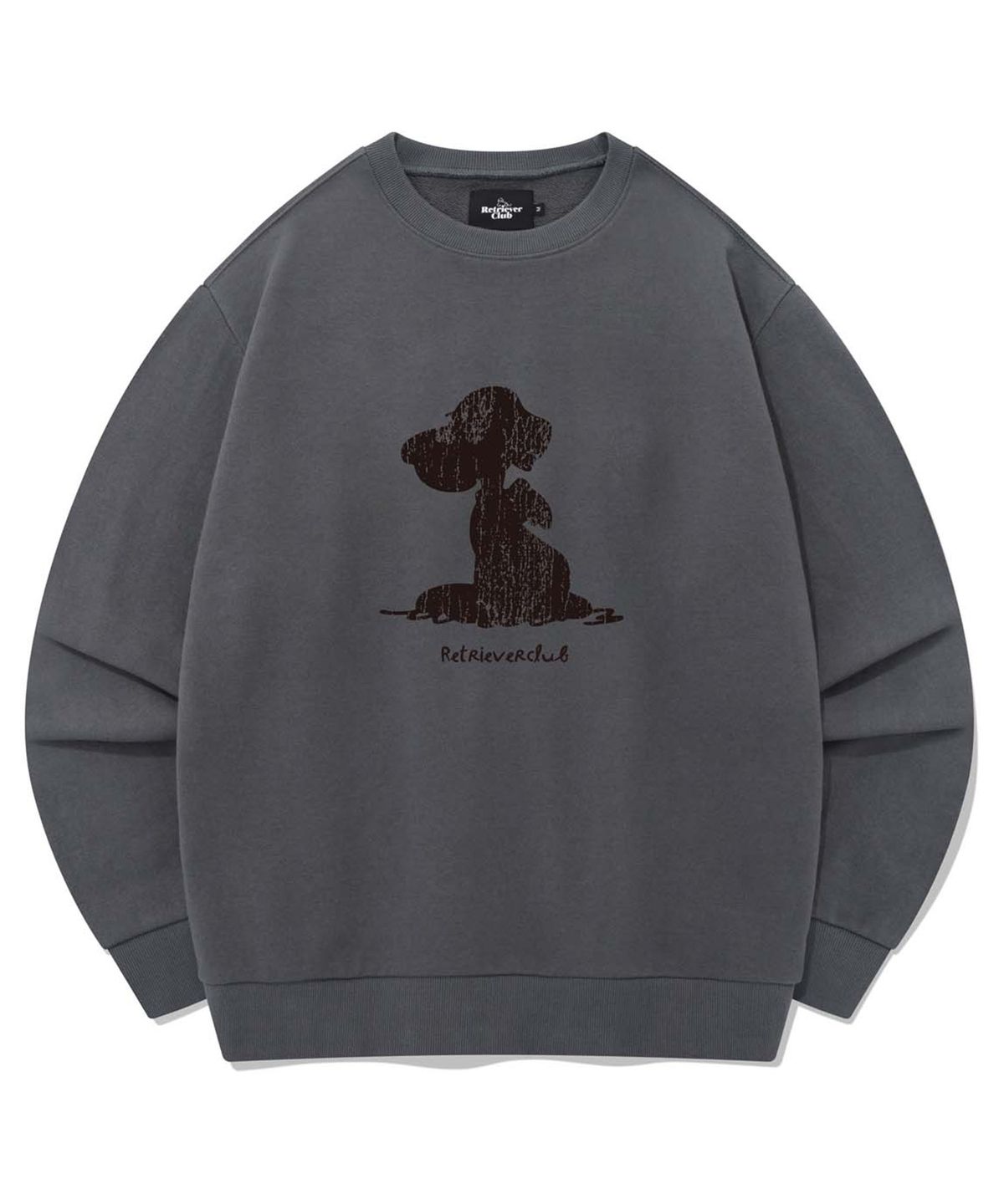 리트리버클럽(RETRIEVER CLUB) CRACK PUPPY CREWNECK [CHACOAL GRAY]