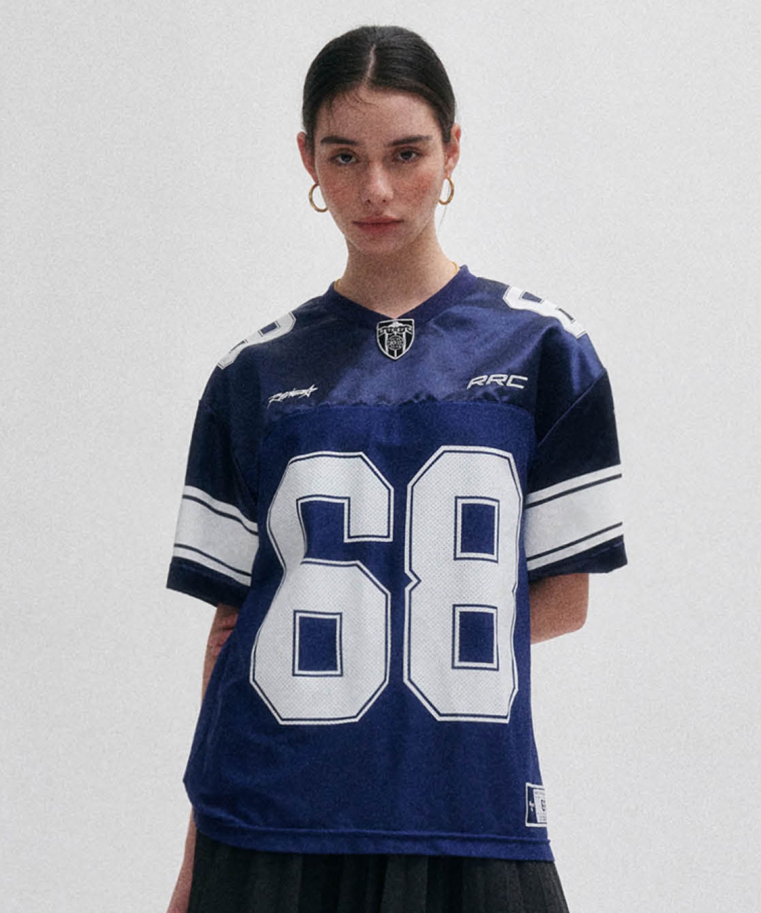 MUSINSA | RETRIEVER CLUB 68 FOOTBALL JERSEY [NAVY]