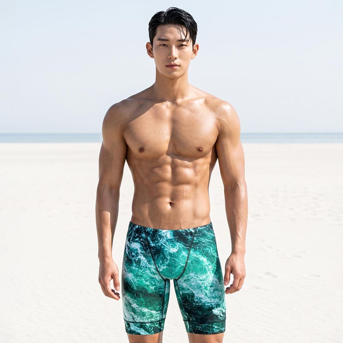 엠씨엔스포츠(MCNSPORTS) 워터 웨이브 남성 4부 재머 수영복