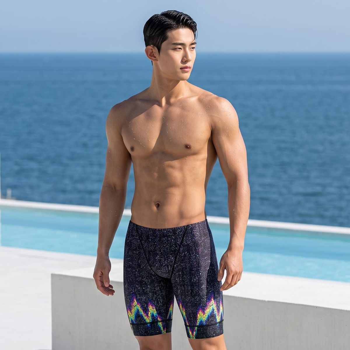 엠씨엔스포츠(MCNSPORTS) 글리치 남성 4부 재머 수영복