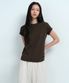 우먼즈 베이식 크루 넥 티셔츠 [다크 브라운]