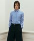 우먼즈 슬림 핏 크롭 셔츠 [삭스 블루]