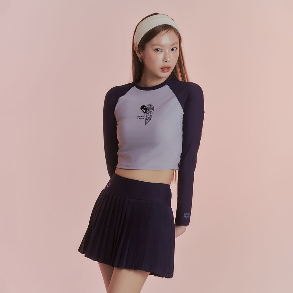 아레나(ARENA) 디오니 레저 크롭 래쉬가드 A4BL1PQ61GRY