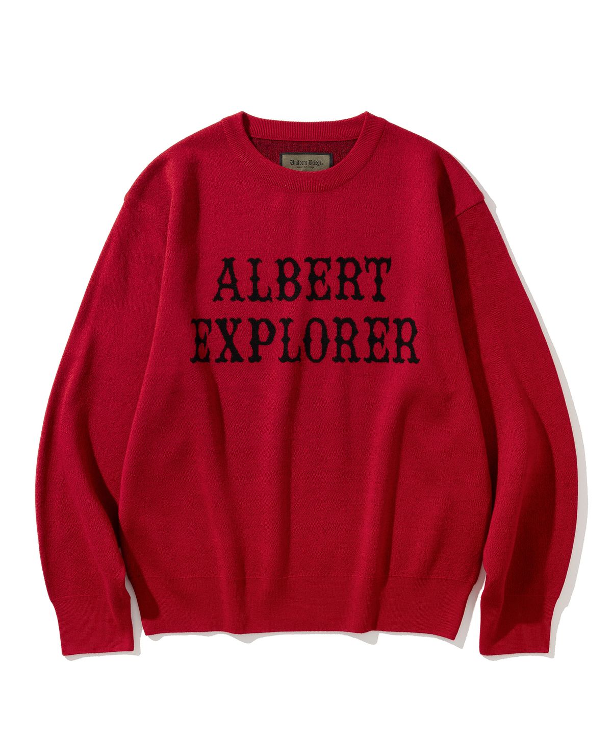유니폼브릿지(UNIFORM BRIDGE) ae logo crew neck knit red