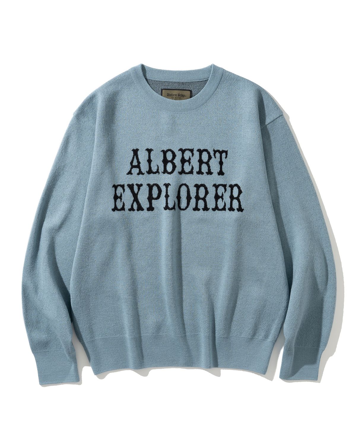 유니폼브릿지(UNIFORM BRIDGE) ae logo crew neck knit light blue