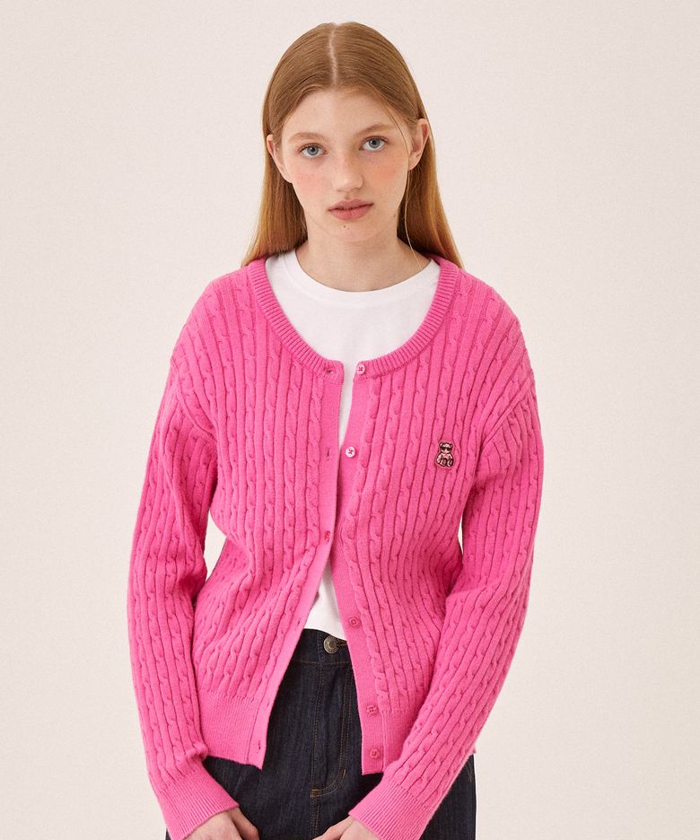 레트로베어 가디건 PINK (LO1SF036-022)