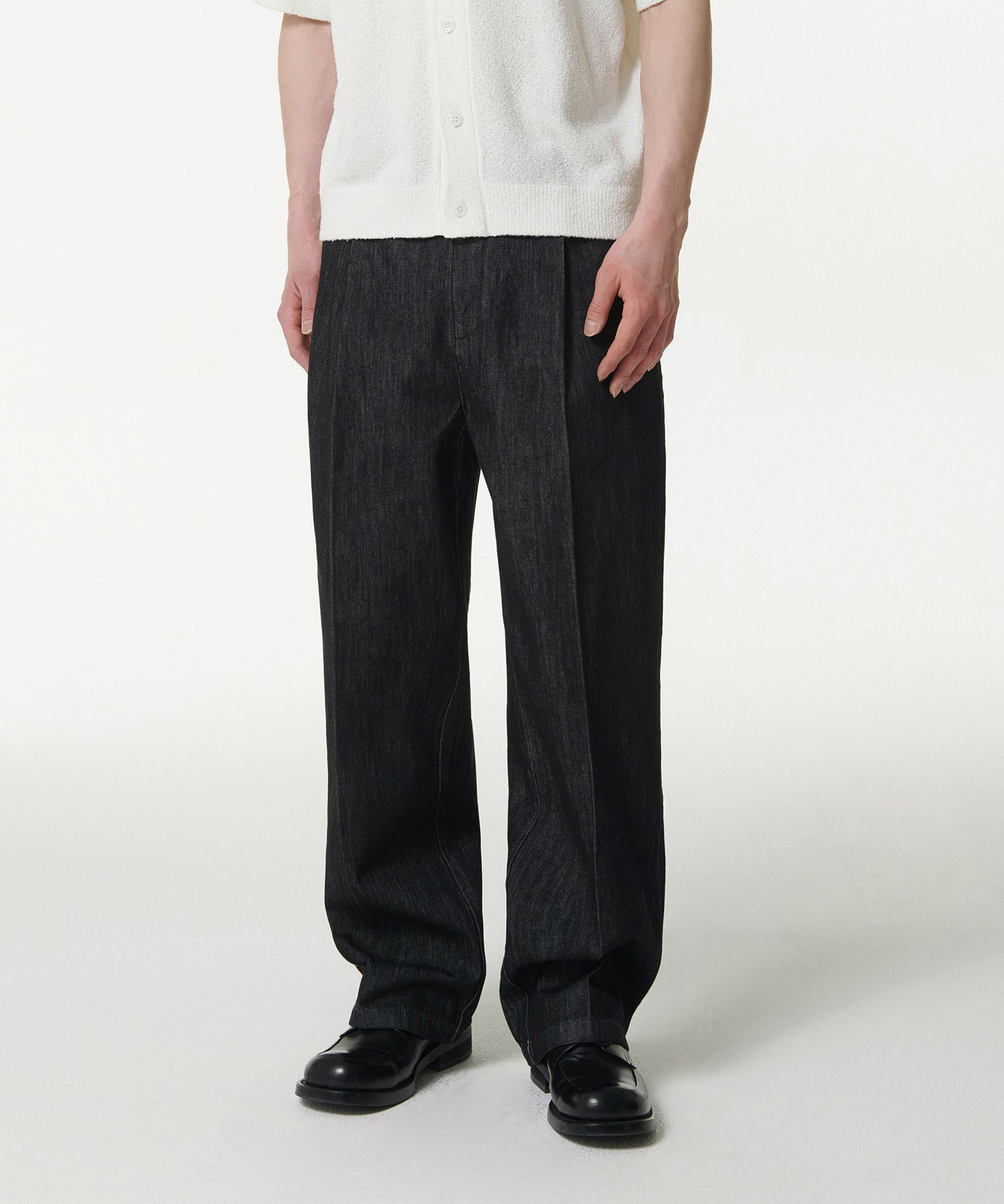 MUSINSA STANDARD MEN'S_ワンタックワイドデニムスラックス_4色 MUSINSA STANDARD MEN'S_ワンタックワイドデニムパンツ_4色