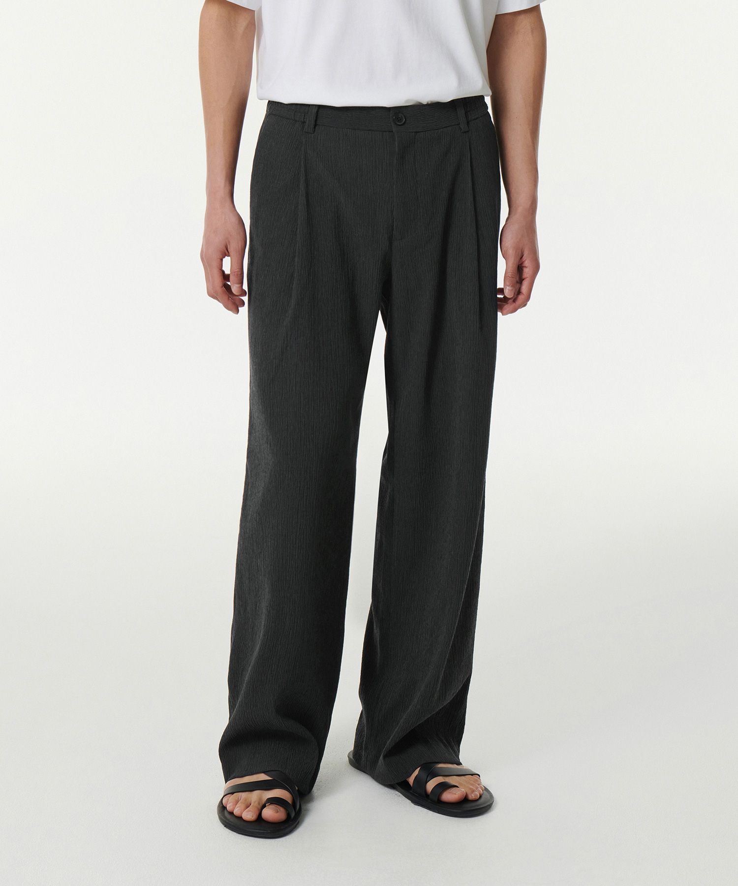 ★MUSINSA STANDARD★ Deep tuck wide denim pants gray MMDNP10 MUSINSA | MUSINSA STANDARD Crinkle One Tuck Wide Banding