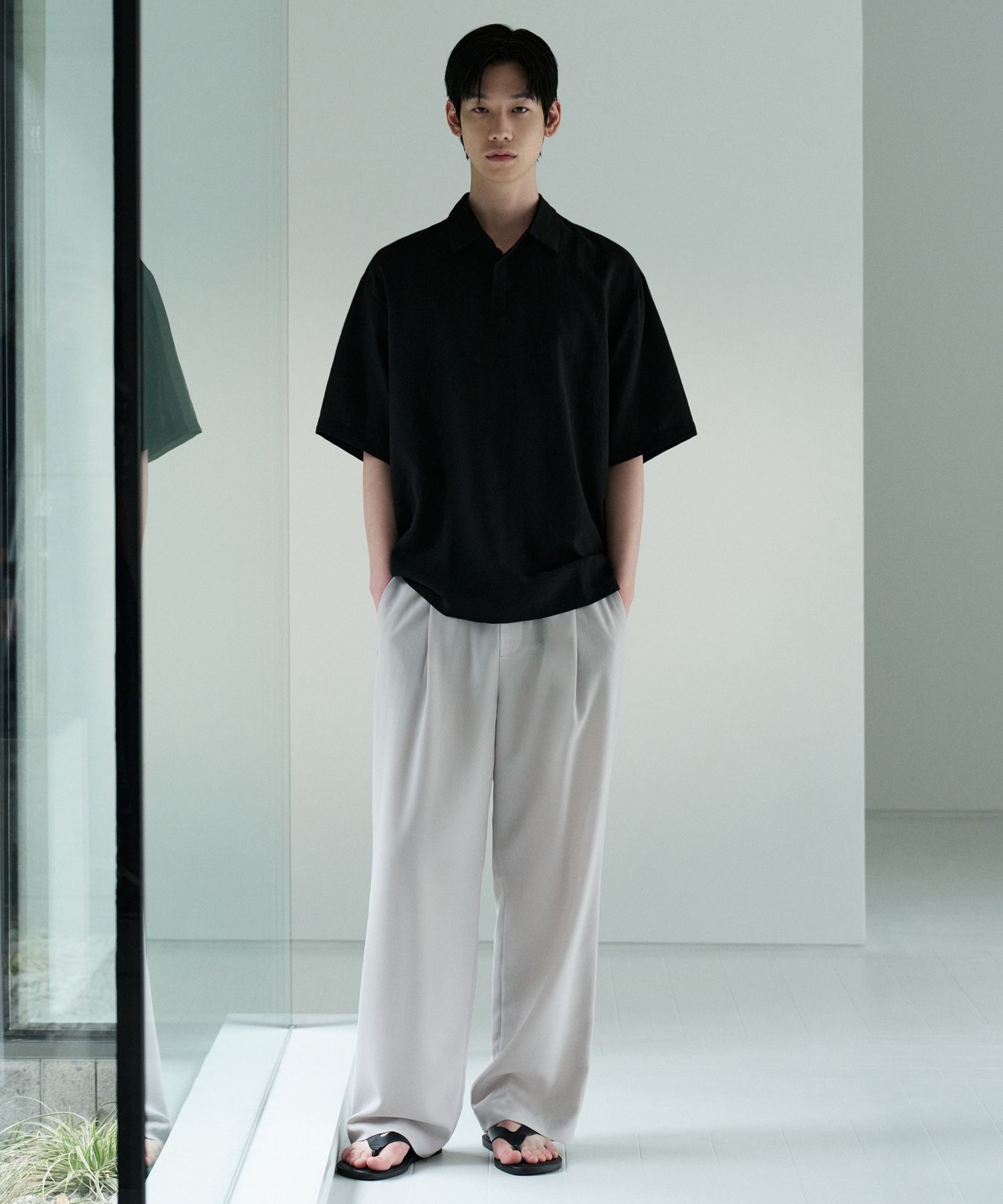 ★MUSINSA STANDARD★ Linen-like one-tuck wide banding denim MUSINSA | MUSINSA STANDARD Linen-like one-tuck wide banding
