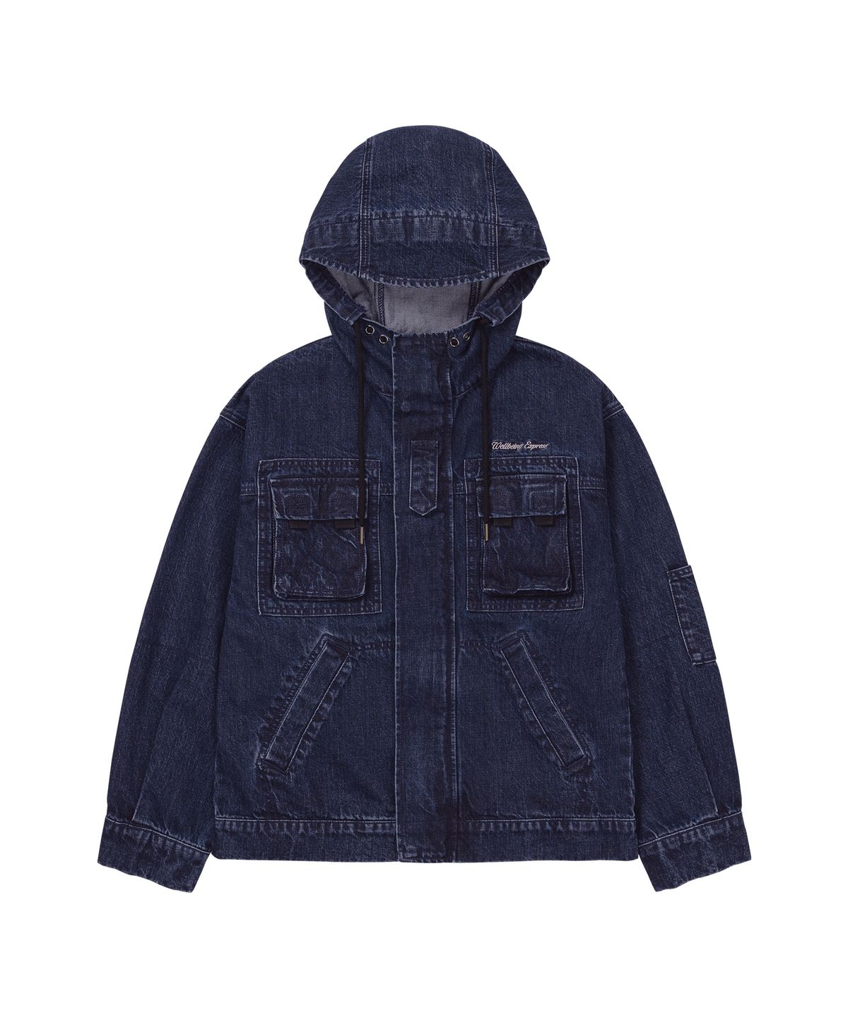 웰빙익스프레스(WELLBEING EXPRESS) Hooded Denim Jacket Indigo Blue