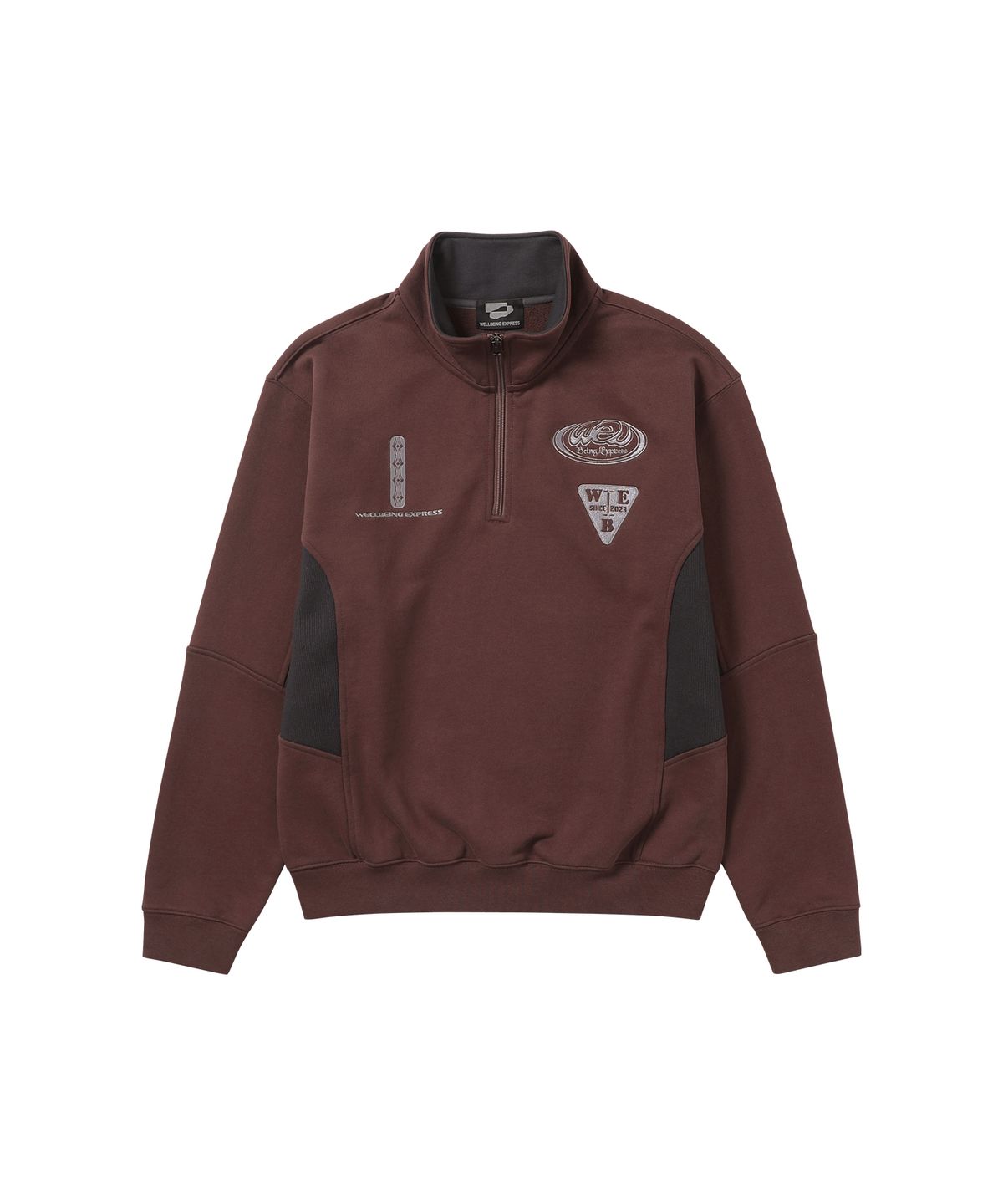 웰빙익스프레스(WELLBEING EXPRESS) Embroidered Half Zip Sweatshirt Burgundy