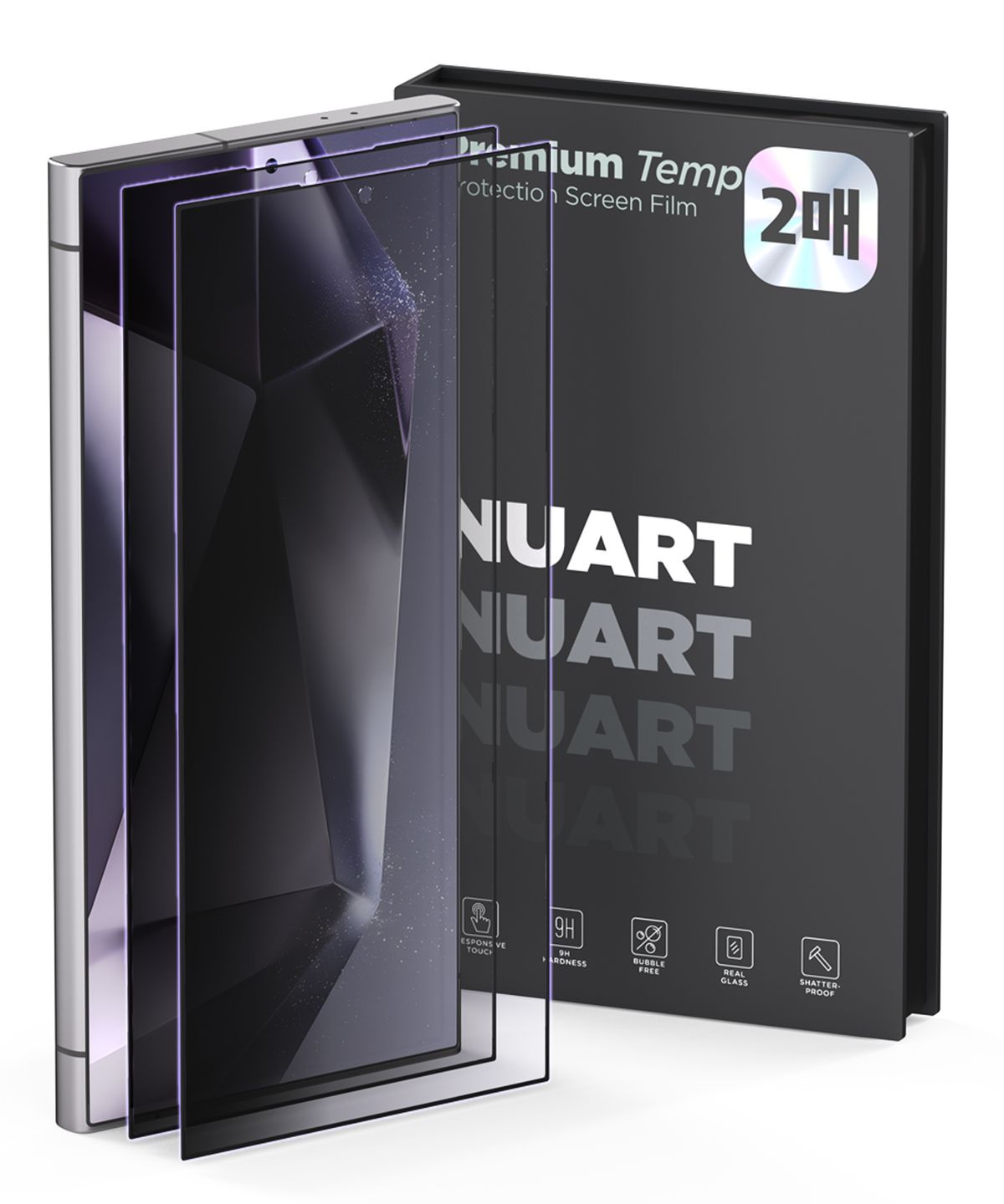 누아트(NUART) [2개입] 갤럭시S24 플러스 울트라 프라이버시 풀커버 강화유리 액정보호필름