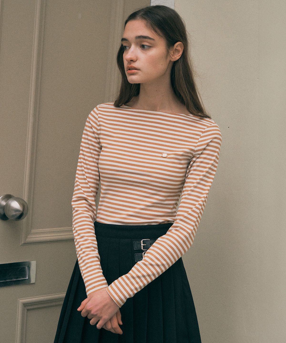 로라로라(ROLAROLA) STRIPE LONG SLEEVE T-SHIRT WH+BE