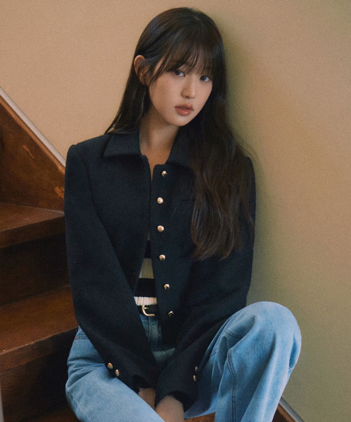 로라로라(ROLAROLA) COLLAR TWEED JACKET BLACK