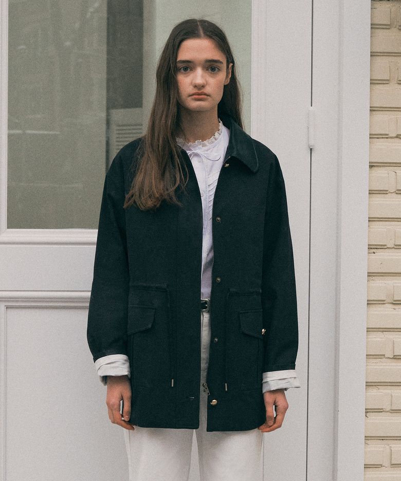 COLLAR STRING JACKET BLACK