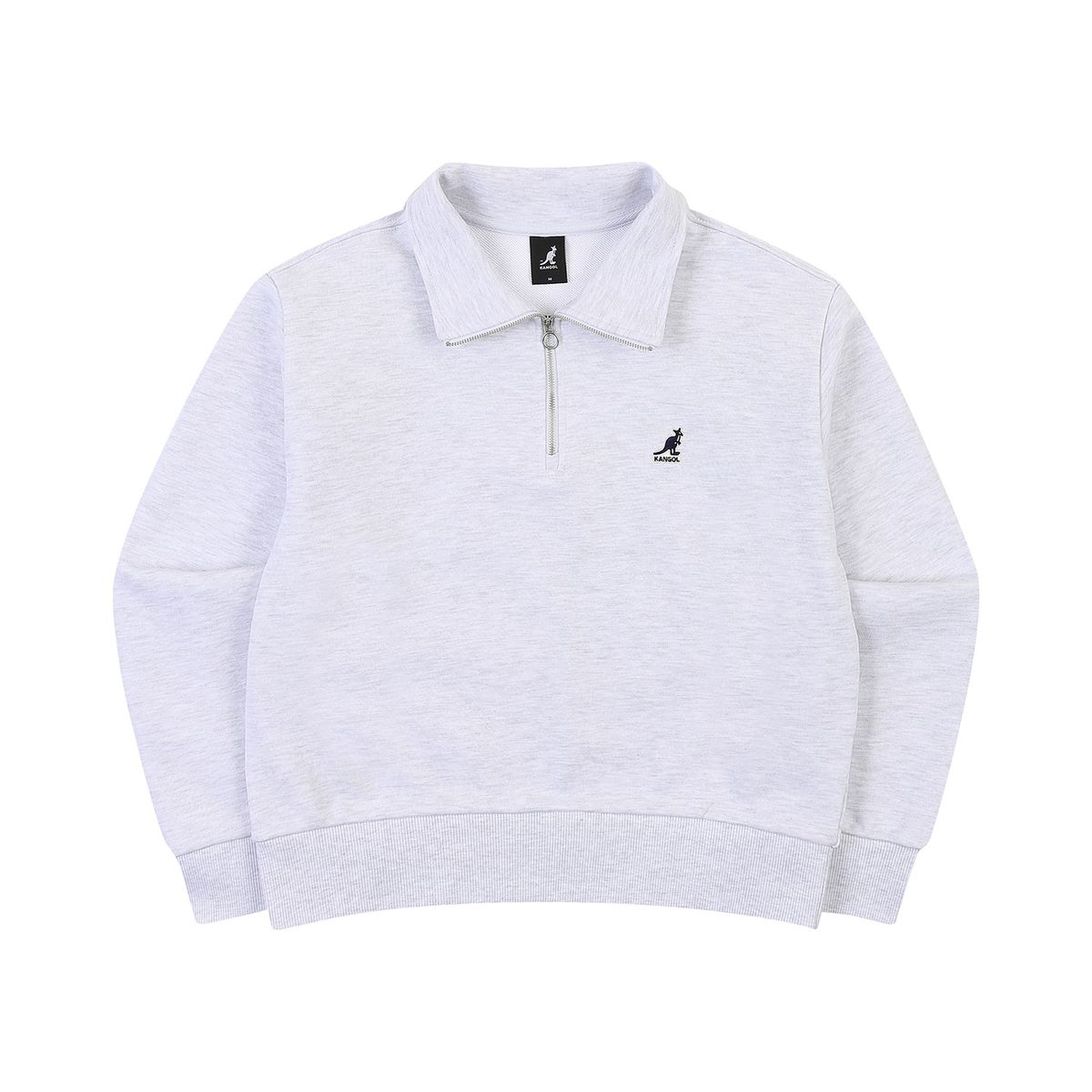 캉골(KANGOL) 우먼스 하프집 스탠드넥 스웨트 1752 멜란지그레이