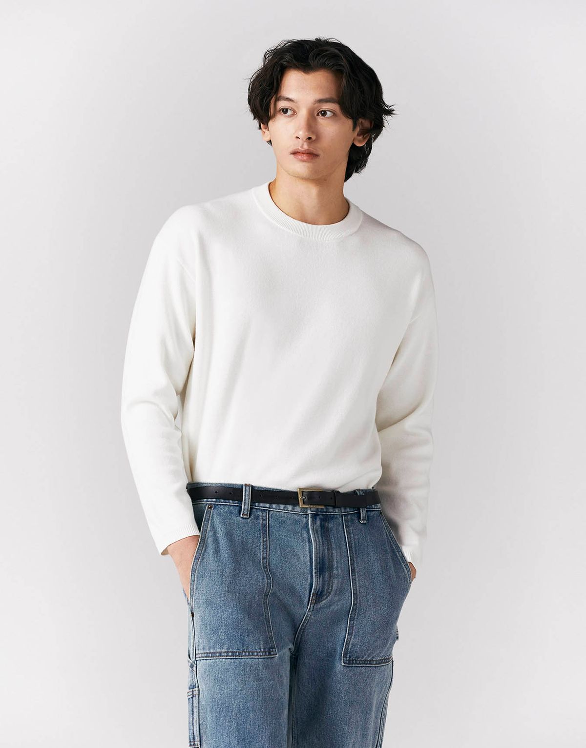 지오다노(GIORDANO) 하프밀란 크루넥 니트(12GG) 054504 [4color]