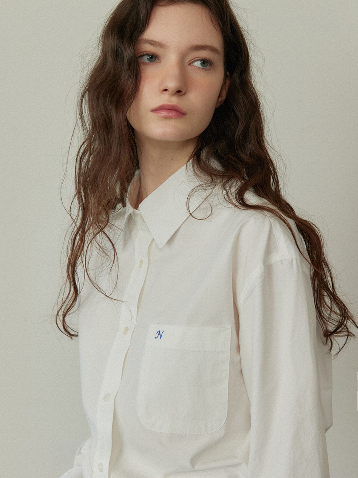 노우드(NOEUD) Needle cotton shirt (White)