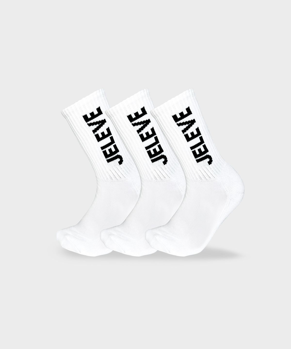 제이엘브(JELEVE) 메인로고 삭스 3팩 [화이트/블랙]