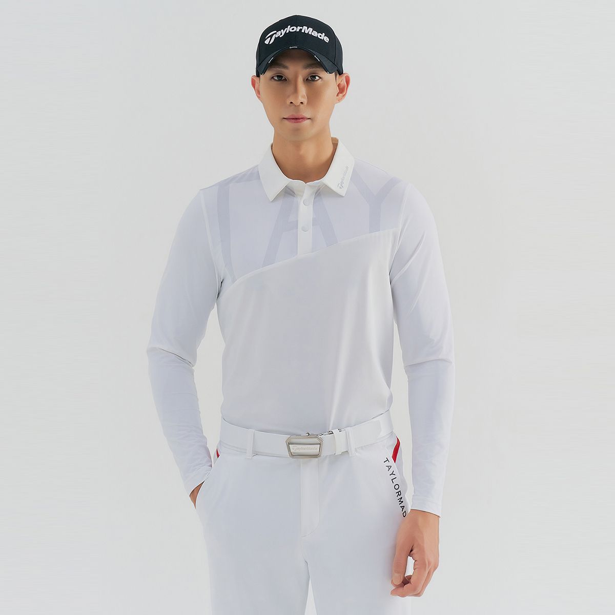 테일러메이드 어패럴(TAYLORMADE APPAREL) 남성 레터링 냉감 소매 카라 티셔츠 T8031TN1241-100