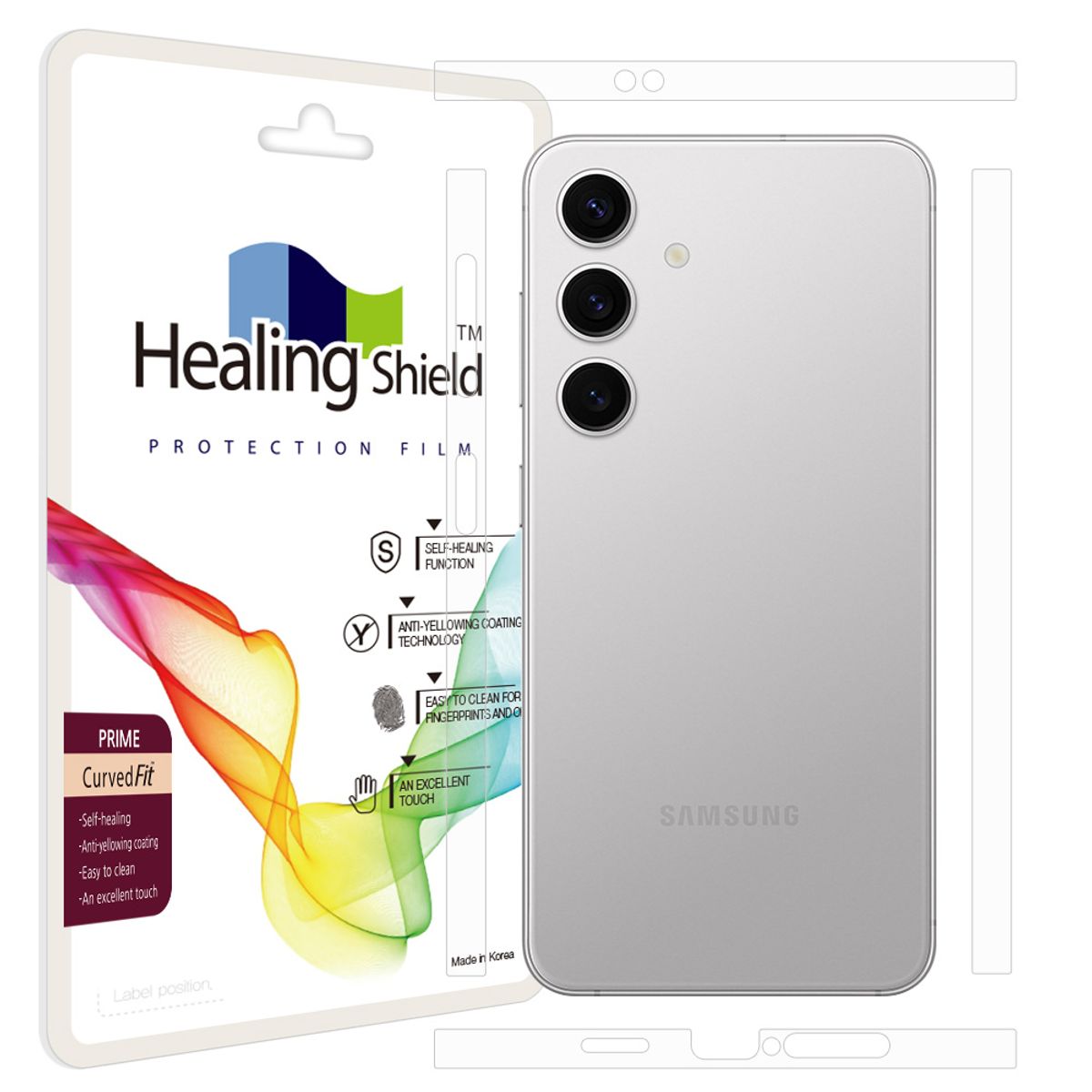 힐링쉴드(HEALINGSHIELD) 갤럭시S24 프라임 고광택 측면테두리 보호필름 2세트