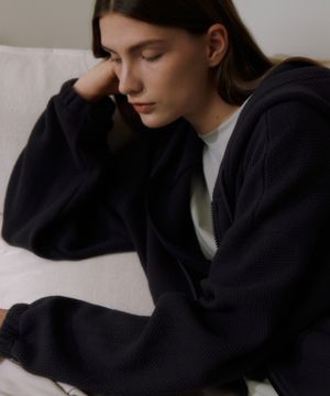 Waffle Texture Hoodie (Black)