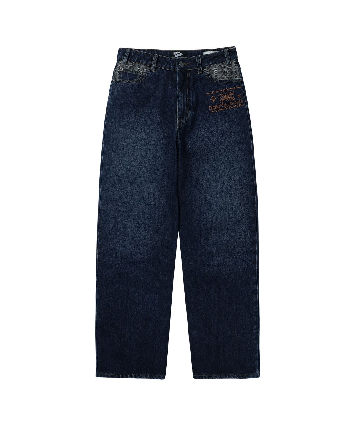 웰빙익스프레스(WELLBEING EXPRESS) Embroidered Patch Jeans  Blue