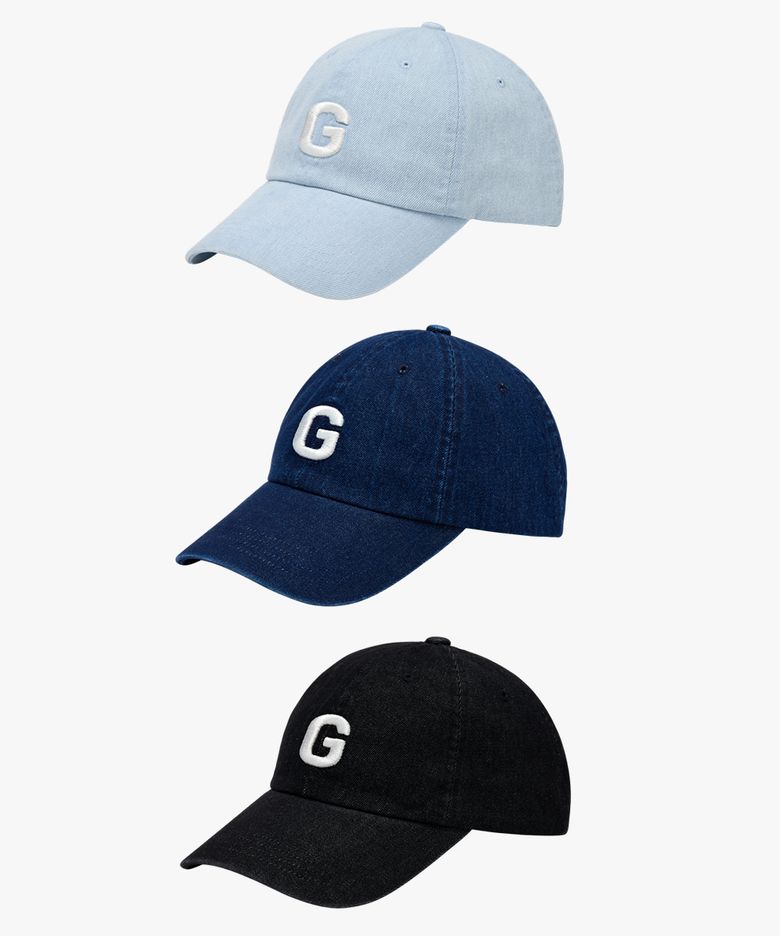 G LOGO DENIM WASHED BALL CAP (3 COLORS)