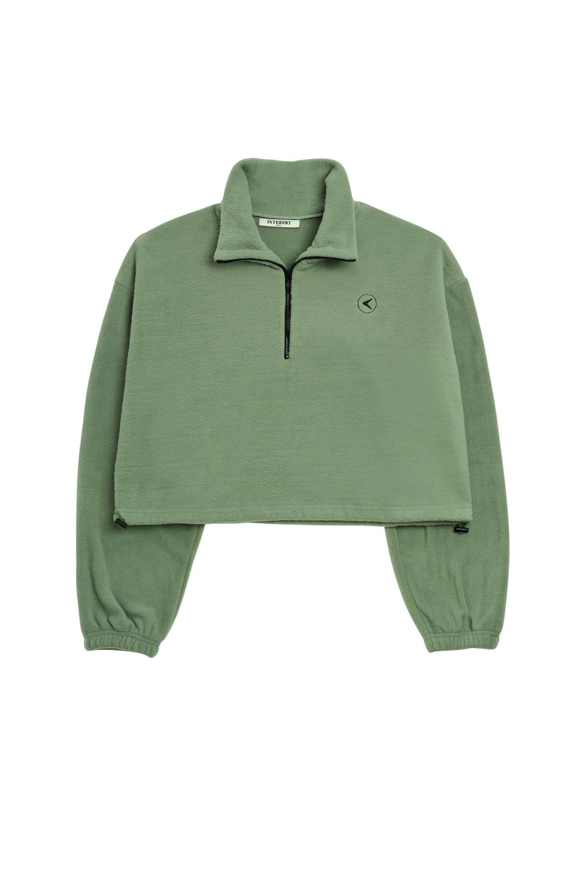 인터레스트(INTEREST) CROP HALF ZIP UP_KHAKI
