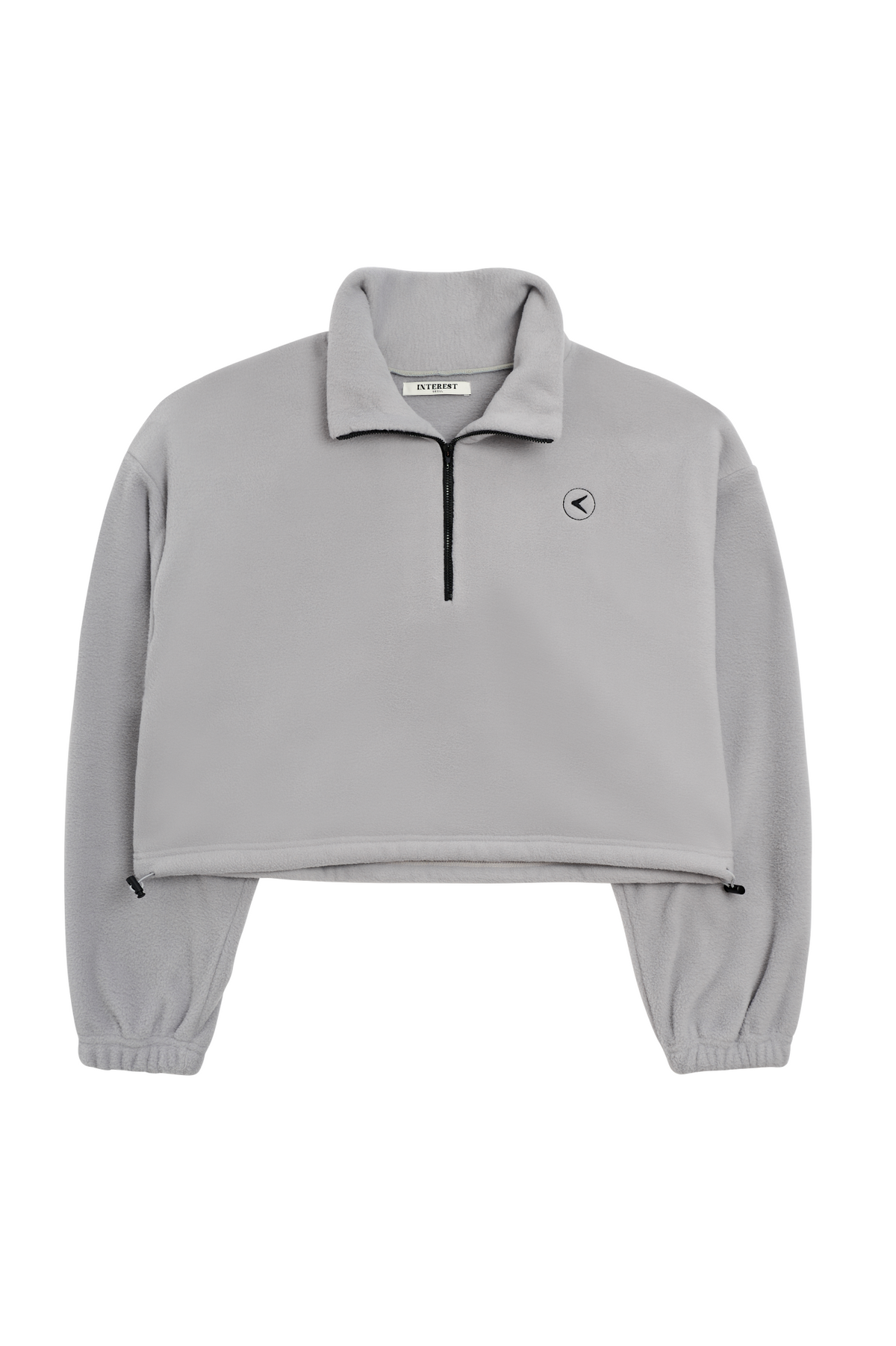 인터레스트(INTEREST) CROP HALF ZIP UP_GRAY