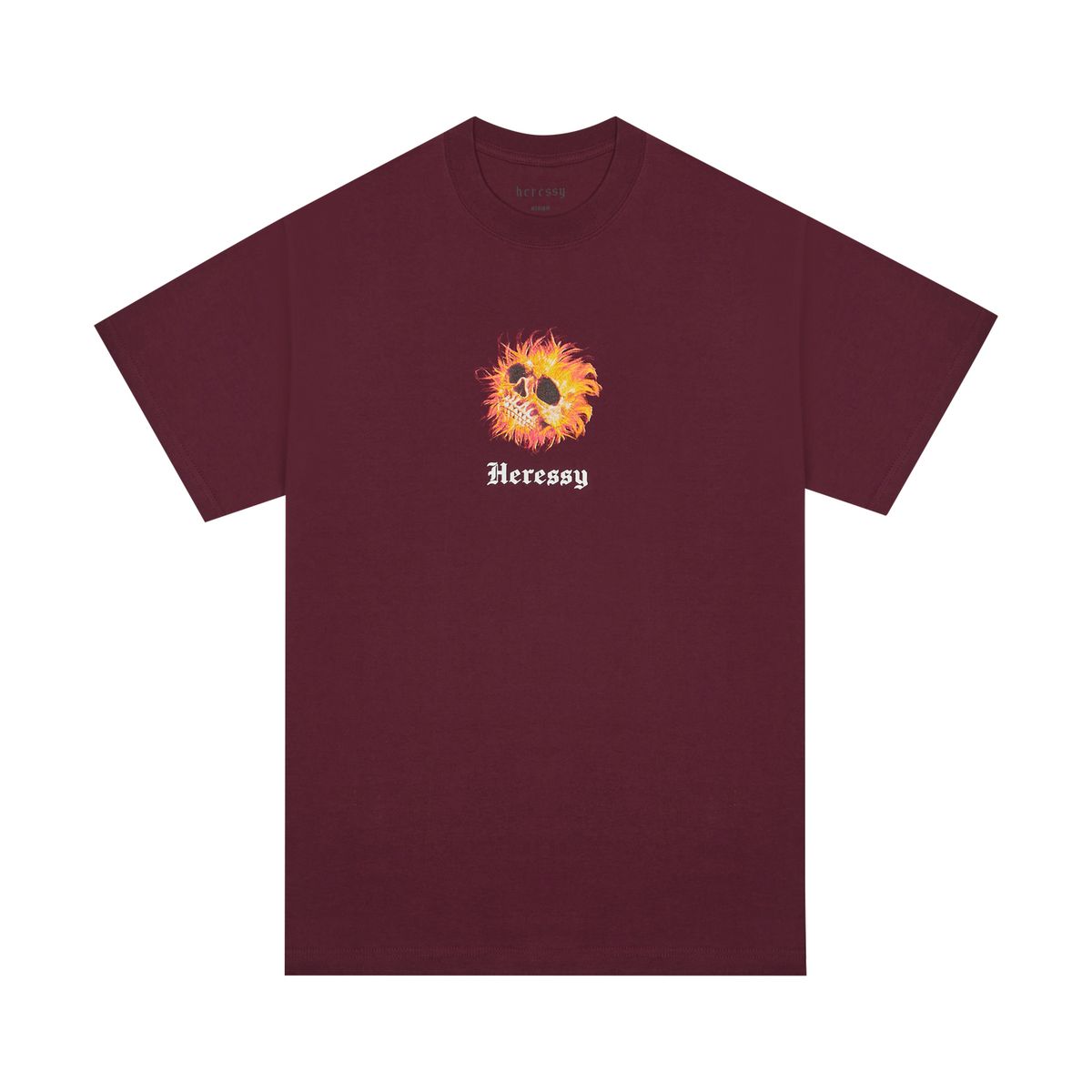헤레시(HERESSY) FLAME SKULL TEE BURGUNDY