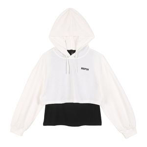 여아 주니어 레이어드 크롭 후드티셔츠