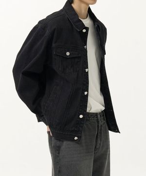 워시드 데님 트러커 자켓 (WASHED BLACK)