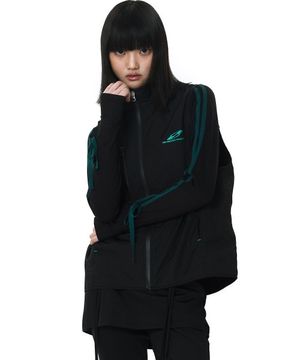 Women grass hole vest [black]