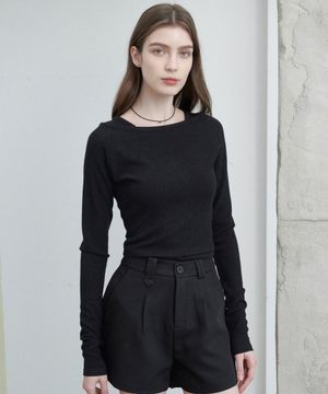 코튼 레이어드 탑 [블랙]