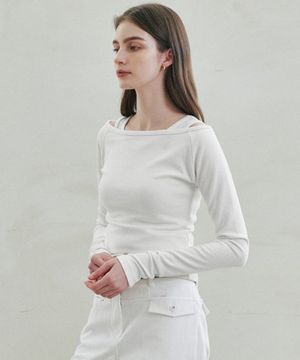 코튼 레이어드 탑 [화이트]