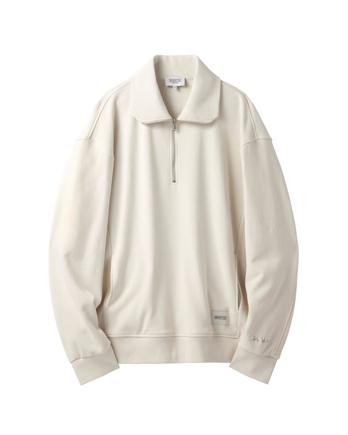 브롬톤 런던(BROMPTON LONDON) ORGANIC COTTON HALF ZIP SWEATSHIRT - IVORY (P241MSW536)