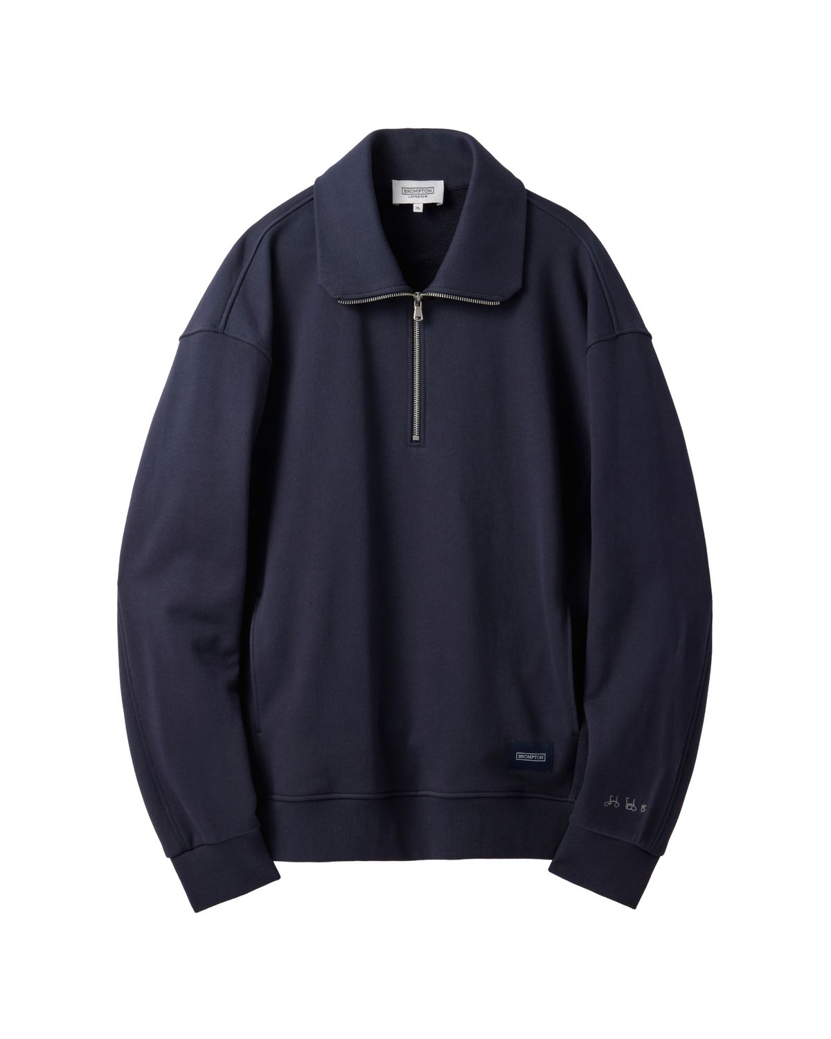브롬톤 런던(BROMPTON LONDON) ORGANIC COTTON HALF ZIP SWEATSHIRT - NAVY (P241MSW536)