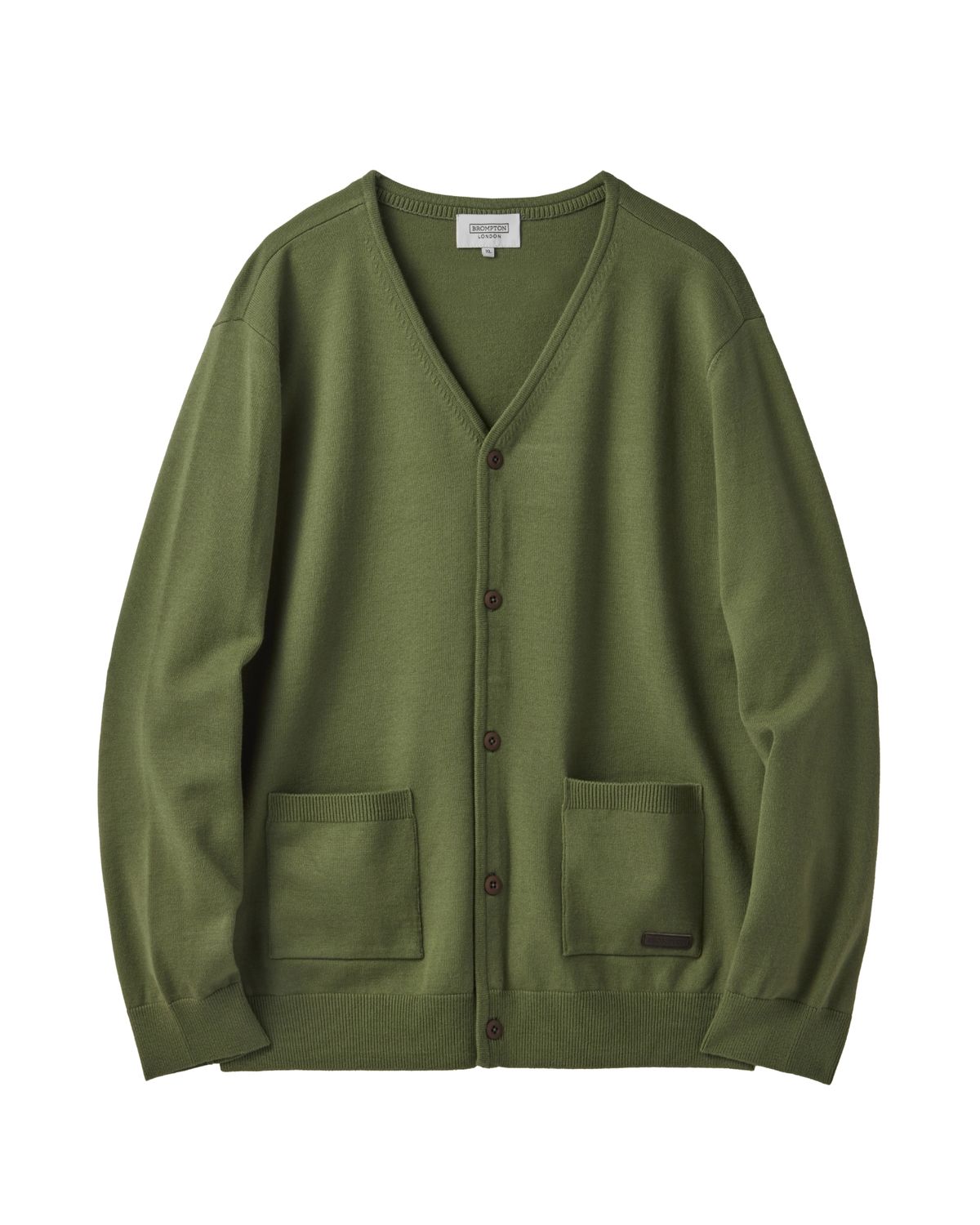 브롬톤 런던(BROMPTON LONDON) BACK POINT V-NECK CARDIGAN - GREEN (P241UCD403)