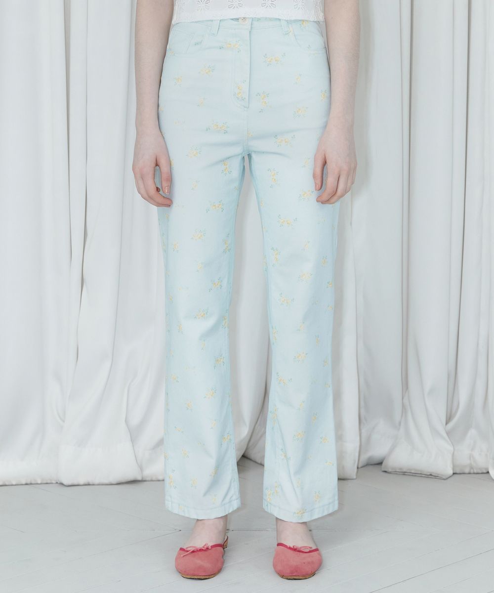 【SINOON】24SS FLOWER COTTON PANTS (LIGHT BLUE) MUSINSA | SINOON FLOWER COTTON PANTS (LIGHT BLUE)