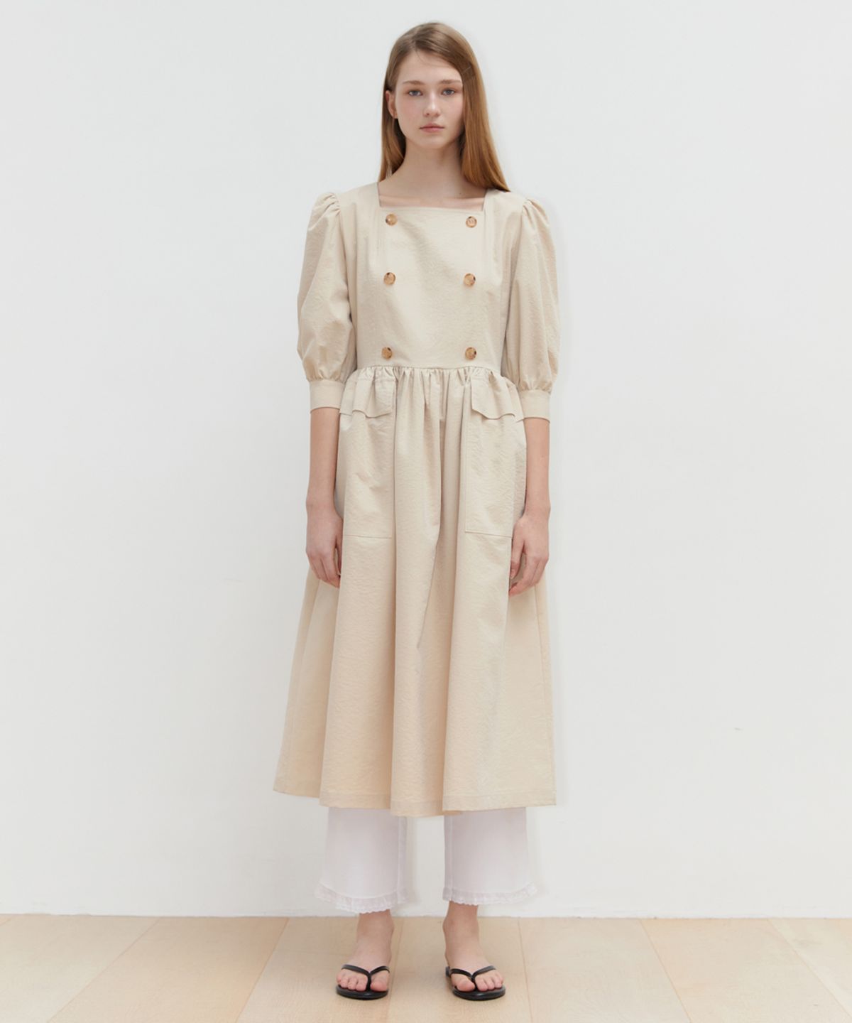 시눈(SINOON) SHIRT LONG DRESS (BEIGE)