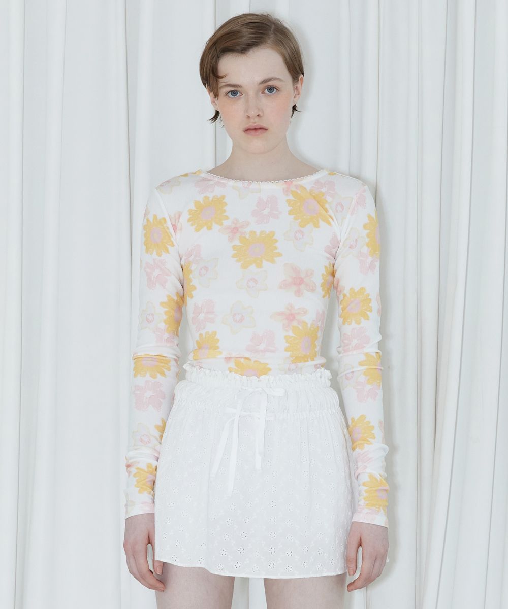 ★送料・関税込★sinoon★SINOON PRINTED V-NECK LONG SLEEVE MUSINSA | SINOON PRINTED V-NECK LONG SLEEVE (YELLOW)