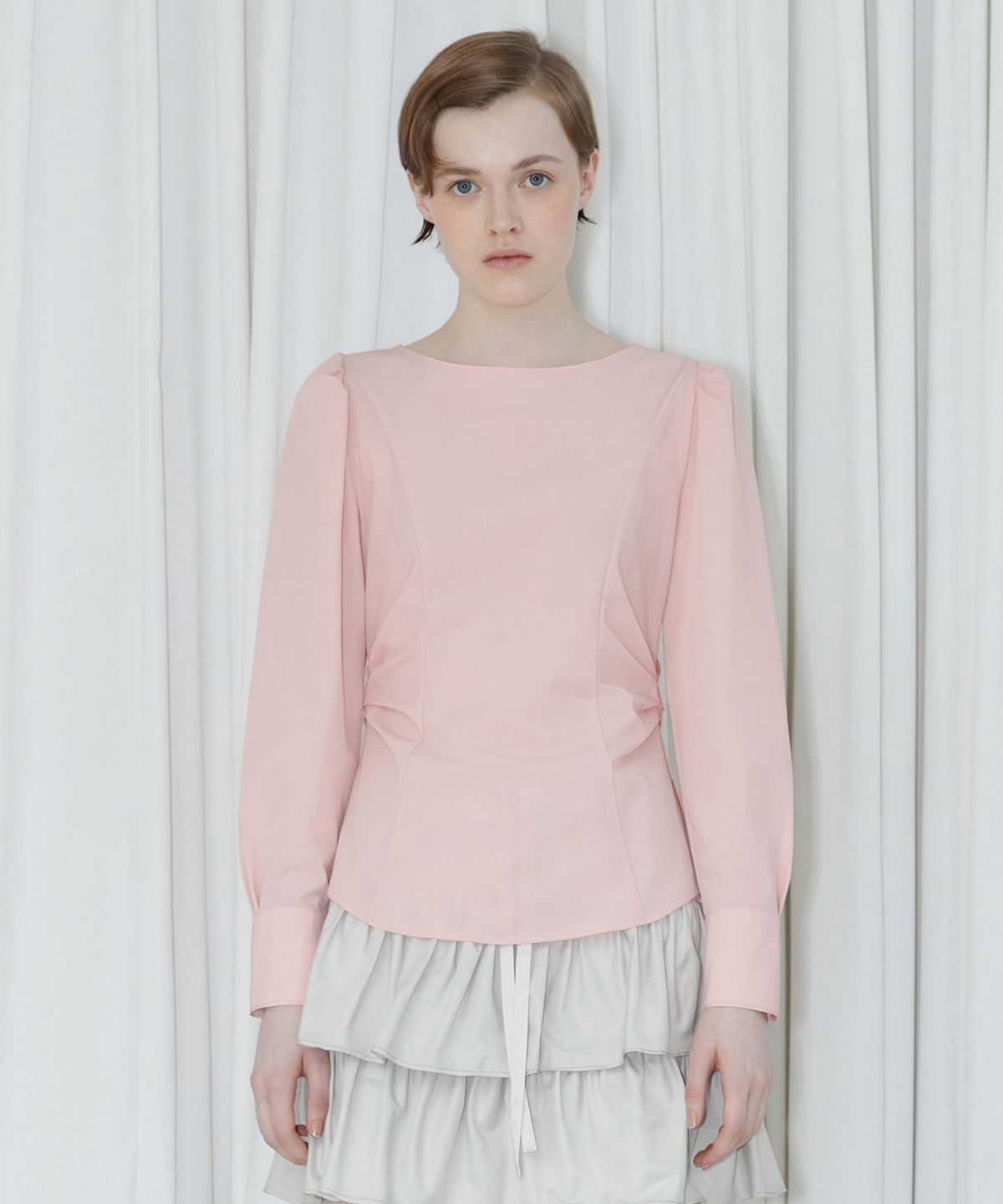 시눈(SINOON) PUFF BLOUSE (LIGHT PINK)