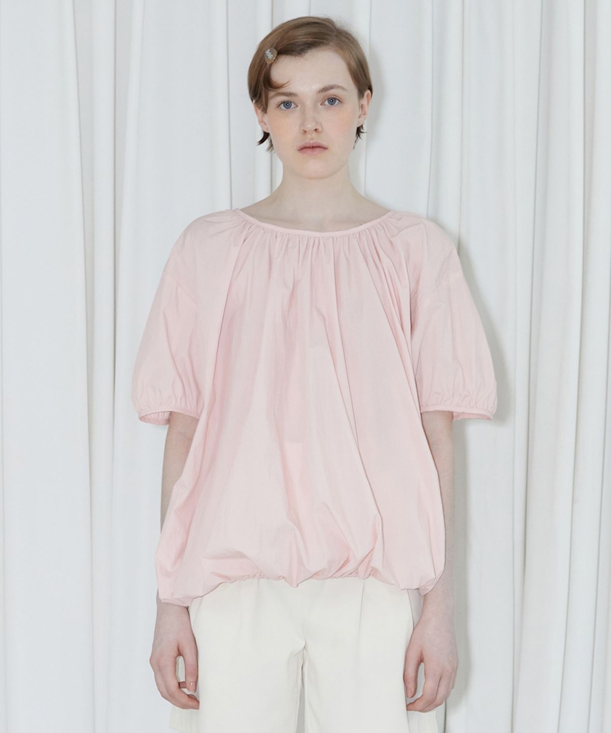 시눈(SINOON) VOLUME HALF BLOUSE (PINK)
