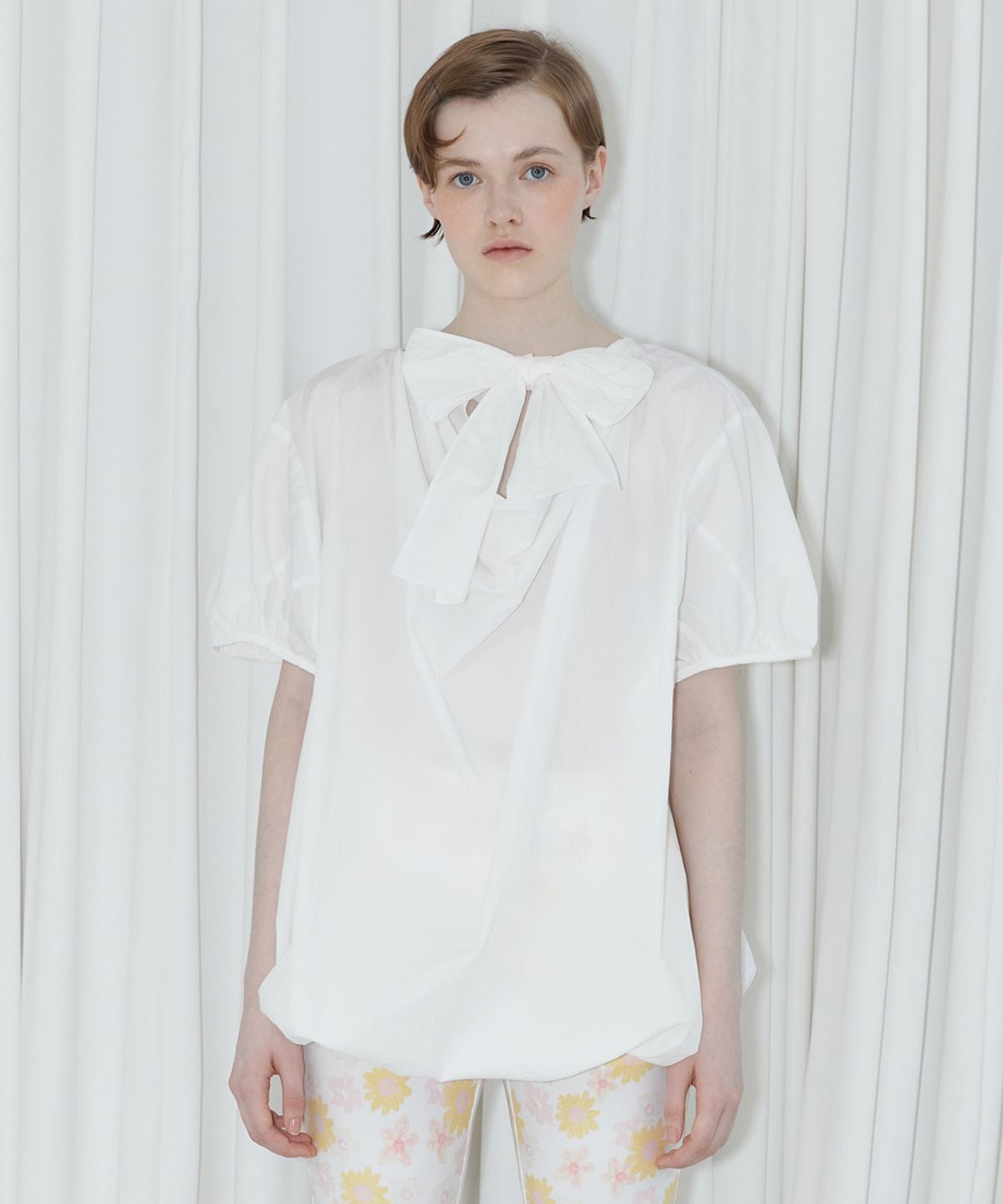 시눈(SINOON) VOLUME HALF BLOUSE (WHITE)
