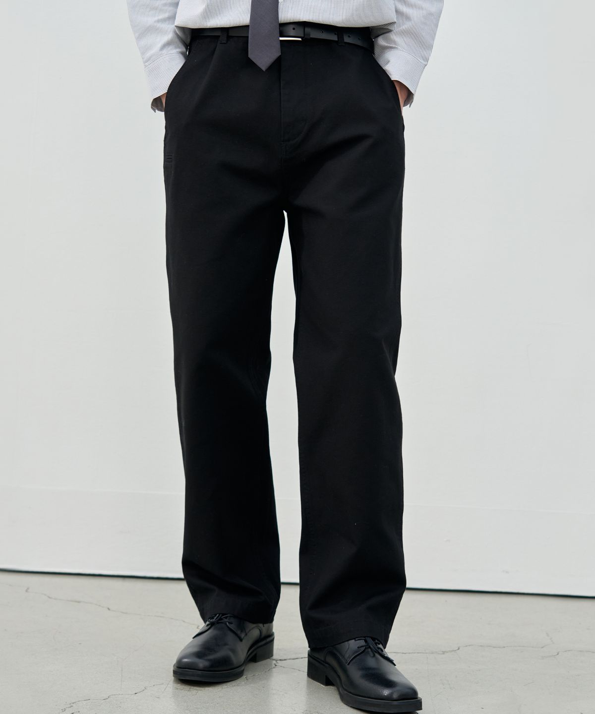 드로우핏(DRAW FIT) 워시드 오피서 치노 팬츠 [BLACK]
